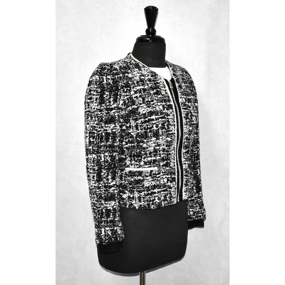 Sandro Black and White Tweed Jacket - Picture 2 of 7